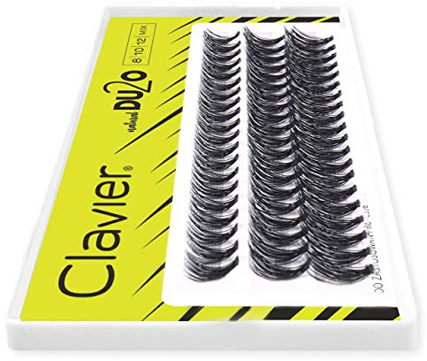 Clavier Cils artificiels en touffes 20D 8-10-12 mm, en forme de C, en grappe, cils individuels, duo double volume, faux cils | Ultravolumen, extension de soie naturelle