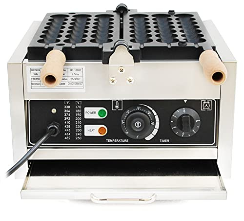 Bubble Waffeleisen Belgische Waffel Maker 1500W, Einstellbare Temperaturkontrolle, Antihaftbeschichtung, Anzeigeleuchten, mit Timer