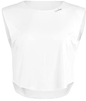 WINSHAPE Damen Light And Soft Cropped Top Aet115ls Yoga-Shirt, Ivory, L EU