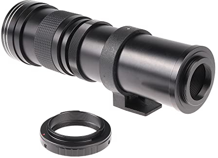 Hersmay 420-800 mm F/8.3-16 Teleobjektiv Zoomobjektiv Manueller Fokus Superteleobjektiv für Nikon D500 D600 D610 D700 D750 D800 D810 D850 D3500 D5000 D5100 D5200 D5300 D5500 D5600 D7100 D7200 D7500