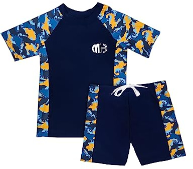 PAEHUIMT Costume da Bagno Bambino, Costume Piscina con Protezione UV per Ragazzi, Maglietta da Bagno (3-4 Anni)