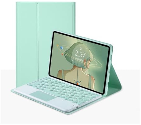 DEAVER Tab RZL Accessori Compatible with Amazon Fire HD 10 2021 10.1 Pollici, Tastiera touchpad Caso Wireless Tastiera Bluetooth Mouse Compatible with Amazon Fire HD 10. più (Colore : Green Touchpad)