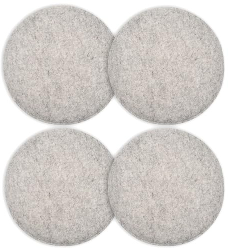 INTIRILIFE Sitzkissen 4er Set aus Filz in Grau - 31.5 x 2.5 cm - Gemütliche Stuhlkissen Dekokissen Rund für Indoor Outdoor Sitzpolster Stühle Bänke Palettenkissen