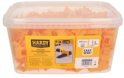 Hardy Working Tools 400 st plastklämmor 3 mm för kakelutjämningssystem, utjämningsklämmor för vägg- och golvplattor, monteringsklämmor