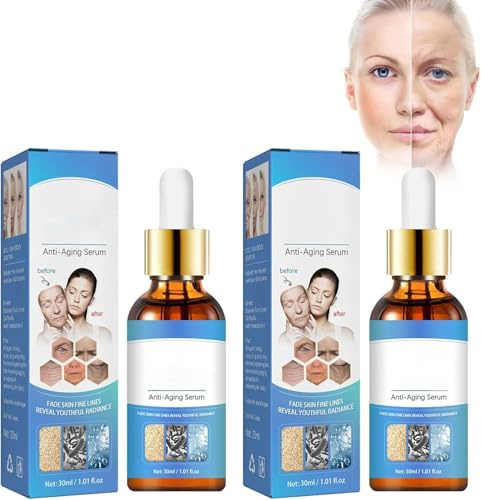 Sérum Anti-âge Anti-Rides, 30ml Sérum Lissant Et Repulpant Anti-âge Hydratant Pour Le Visage, Sérum Hydratant Pour Lisser Les Ridules Et éclaircir La Peau, 2PCS
