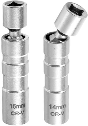 Krtopo Lot de 2 clés à bougie d'allumage universelles 14 mm et 16 mm pour voiture
