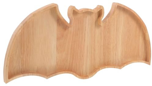 HOLIDYOYO Halloween-teller Holz-fledermaus-obstteller Für Jungen Und Mädchen Snack-servierplatte