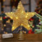 Estrella Arbol De Navidad con Luz 25 * 20cm Estrella Superior De áRbol De Navidad Metal Estrella De Navidad, Punta del Decoracion Arbol Navidad, Tapa De áRbol De Nieve con Pentagrama Iluminado (Oro)
