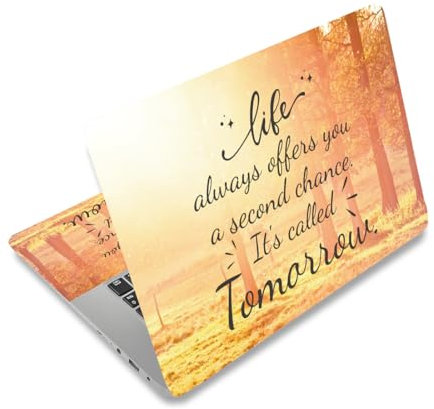 PLIGREAT Mots inspirants Laptop Skin Autocollant Stickers Convient à 12 « 13 » 13.3 « 14 » 15 pouces Ordinateur portable Aquarelle Universel Amovible Cahier Art Protecteur Netbook PC Cover Sticker