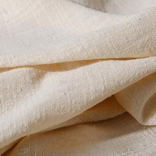 YKAFADE 300cm * 135cm Stoff aus Baumwolle und Leinen, Musselin Baumwollstoff Dekostoff Leinenstoff Meterware Nähstoff für DIY Basteln Tischdecken, Kissen Vorhänge Kleidungsdekoration -Beige