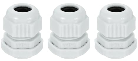 sourcing map 3Pcs NPT 1/2 Nylon Cable Glands, Waterproof Cord Grip Connector, Adjustable 6-11mm Wire Grommet Protectors with Gaskets and Locknut for Junction Box, Gray
