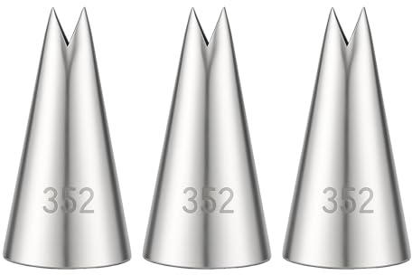 3 Pcs Leaf Piping Tip Leaves Stainless Steel Icing Pipings Nozzles Cake Decorating Tube Tips Set Tips Piping Nozzles for DIY Baking Tools Cake Decorating Pastry Fondant Elegant Floral Designs