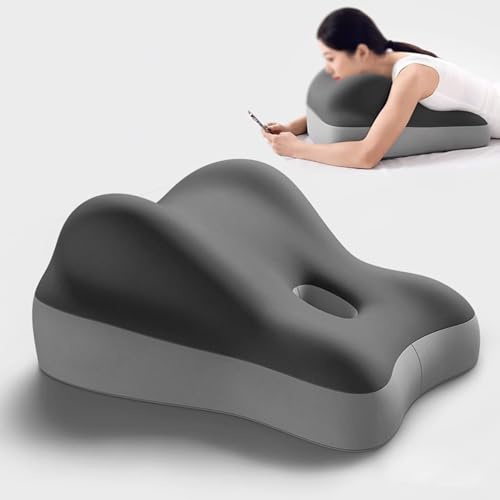 JYHHCYS Reflux Kissen Bauchlage-Kissen, Weich Keilkissen Mit Stützfunktion Mit Waschbarem Bezug/Nackenstütze, Leicht Gebogenes Design Ergonomisches Keilkissen Fürs Bett, Langsame Rückfederung(Black)