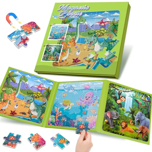 Dikence Magnet Puzzle Spielzeug für Junge Mädchen Kleinkind Geschenk Beschäftigung im Flugzeug Unterwegs Roadtrip Reisespiele - Kreative Geburtstag Geschenke