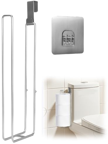 Toilettenpapier Aufbewahrung ohne Bohren, Toilettenpapierhalter Stehend, Selbstklebend Klopapierhalter für 4 Rollen, Ersatzrollenhalter Toilettenpapier für Badezimmer