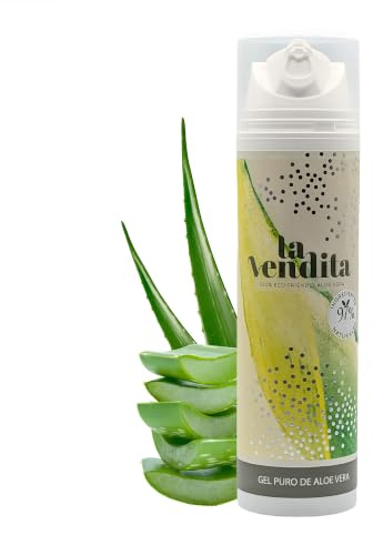 Gel de Aloe Vera Puro 100% – Cultivo Propio Ecológico, Sin Alcohol ni Perfume. Hidratante Natural Calmante. Ideal para Piel Irritada, After Sun y Uso Diario. 200 ml – La Vendita