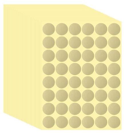 PATIKIL 1440 Pcs Étiquettes Autocollantes-Points Colorés, 1 Étiquettes De Prix Circulaires Étiquettes Autocollantes Circulaires Étiquettes De Codage Pour Bureau Entreprise commerce, Or