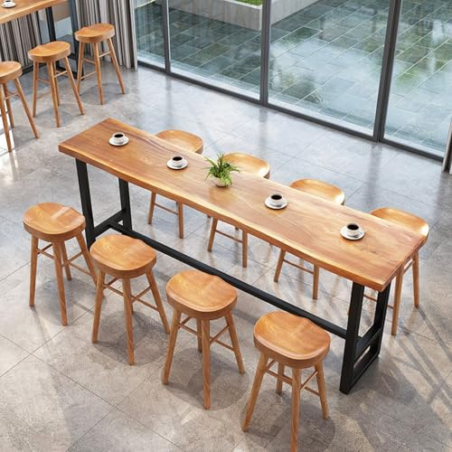 Industriellt högt rektangulärt barbord bord högt stående bord för barer kaféer restauranger och vardagsrum 199 x 45 cm Perfekt för balkonger Inga pallar behövs