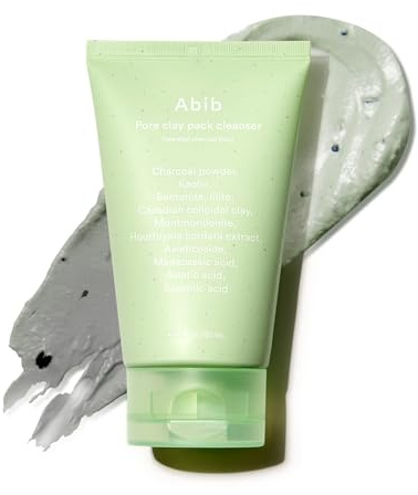 Abib Pore Clay Pack Cleanser Heartleaf Charcoal Foam, 120 mL/4.05 fl oz, Mousse Form, Oil Control, Unscented