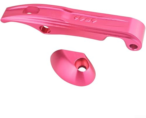 Cerradura plegable de aleación de aluminio para manija de bicicleta, 4.53 x 1.53 x 0.55 pulgadas, eje mecanizado CNC, perfil delgado compacto, diseño ligero, para bicicletas plegables (rojo rosa)