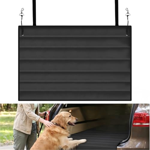 Rkixlix Protection de Coffre 96 x 64 cm, Tapis Pliable pour Chiens, Noir | Protège Pare-chocs des Rayures et Saleté, Tapis Coffre Voiture, Housse Pare-Chocs Anti-Rayures