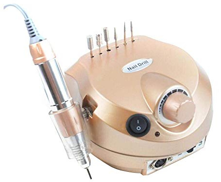 Pulidor Limado Profesional Acrilico Pulidor de Uñas Profesional 30000RPM Manicura Pedicure Equipo Eléctrico Arte de uñas Archivo Perforar Gel de curado Esmalte de uñas Herramientas de manicura, gold