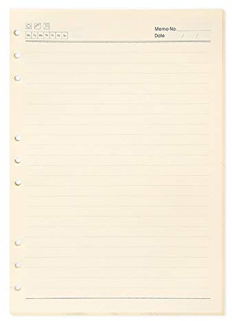 A5 Binder Nachfüllbares Notizbuch mit rundem Ringbuch, Ledereinband, liniert, Notizblock A4 Horiazontal Line