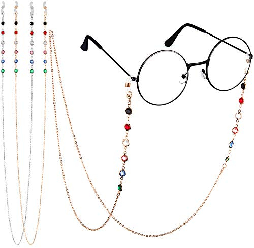 Frienda 2 Pcs Pearl Eyeglass Chains Women Beaded Glasses Straps Sunglasses Lanyard Eyewear Chain Holder Reading Eyeglasses(Bead)