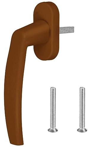 Premium Aluminium Fenstergriff Victory - Kunststoff Sockel, Farbe:Golden Oak RAL 8003, Stiftlänge:45mm