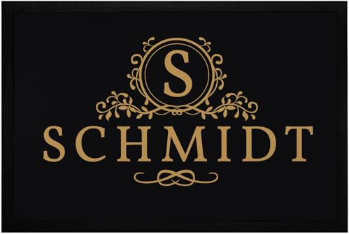 SpecialMe® Fußmatte mit Namen und Initiale Monogramm Familie Türmatte rutschfest & waschbar Weiss 60x40cm