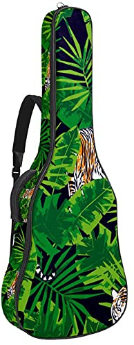 Gitarre Gig Bag Gitarre Rucksack mit verstellbarem Schultergurt Gitarrentasche für unter 42 Zoll Bass Klassische Volksgitarre Tiger tropisch