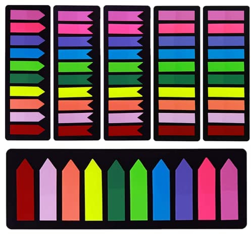 OWLKELA Haftstreifen 1420 Stück, Klebezettel,Pfeilflaggen-Tabs selbstklebend, Haftnotizen zum Markieren und Hervorheben von Seiten [3 Designs, 10 Farben] Schreibbar, Repositionierbar