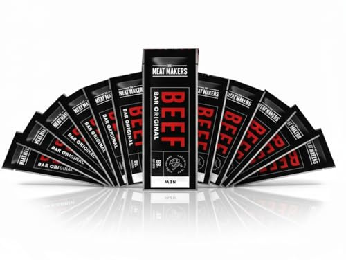 The Meat Makers - Original Beef Bar Snack 300g (12x25g) - Snack séché au bœuf, viande séchée pour humains, snack de viande riche en protéine