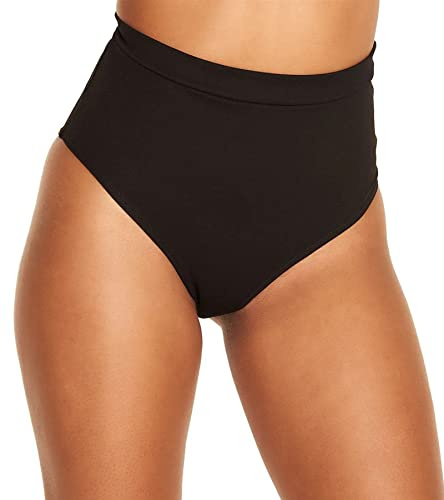 EVELUST Rave Booty Shorts für Damen – Hoch Taillierte Badeshorts Scrunch Sporthose Kurze Leggings Gothic Festival Outfits(ElectroBlack, L, 1320w)