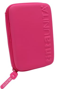 Pennfodral enfärgad ONE TIME komplett med 3 fack 1 dragkedja, Fuchsia Fluo, fodral