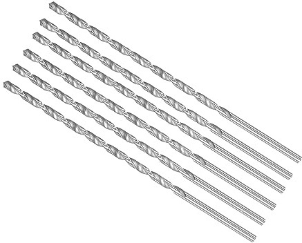 CoCud Extra Largas Helicoidales Brocas, 5mm Diámetro 200mm Total Longitud, Alta Velocidad Acero Brocas Helicoidales - (Aplicaciones: para Cobre Metal Madera Aluminio), 6uds