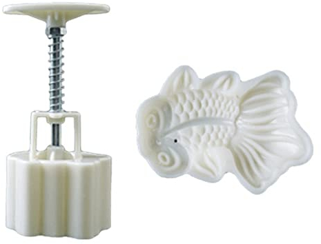 Tampon en plastique pour gâteau de lune en forme de poisson rouge - Moules à gâteau de lune - Emporte-pièces pour décoration de pâtisserie