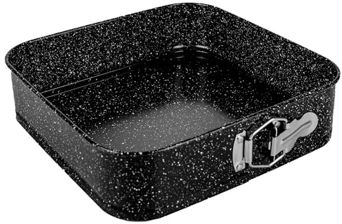 KARL HAUSMANN Moule À Charnière Carré Antiadhésif 24 cm - Moule En Acier Carbone Avec Fond Amovible, Moule À Gâteau Et Plat À Four, Idéal Pour Cheesecakes, Brownies Et Cuisson Jusqu’à 220 °C