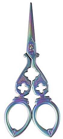 ZzzaNa jd Bastelschere, Bastelschere for Metall, Stickerei, Nähschere, professionelle kleine goldene Schere for Stoff, Tuchschneider Schere (Color : Colorful)