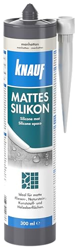 Knauf Mattes Silikon 300 ml - für trendige Oberflächen in matter Optik, lösemittelfrei und neutralvernetzend, Witterungs- und UV-stabil, manhattan