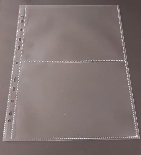 5x 100 A4 Sammelhüllen, Prospekthüllen, Kartenhüllen, 120my dick, geteilt auf 2 Fächer (A5) recycelbar !