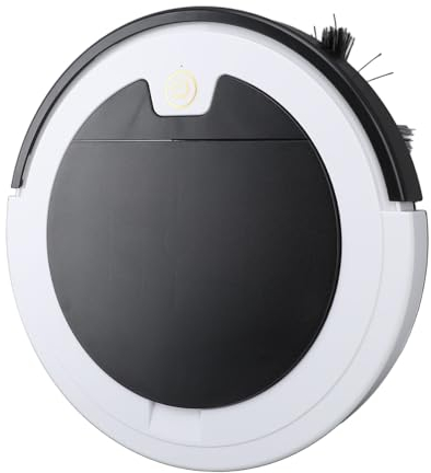 Qcwwy Robot Spazzante Automatico, Spazzatrice Elettrica 3 in 1 Lavapavimenti Ricaricabile per Pavimenti Duri Domestici Evitamento Automatico degli Ostacoli Robot Lavapavimenti Ad Alta