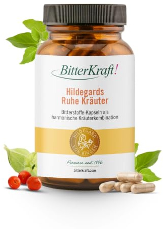 BitterKraft! Hildegards lugnande örter 120 kapslar – med BIO Ashwagandha, rosenrotsextrakt, B2, B6 & B12 – inspirerad av Hildegard von Bingen – utan tillsatser – 100% natur