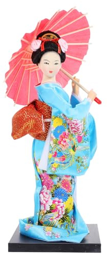 Cabilock Japanese Kimono Doll Decoration Traditional Japanese Art Figurine for Restaurant Home Decor Elegant Shelf Desk Accent