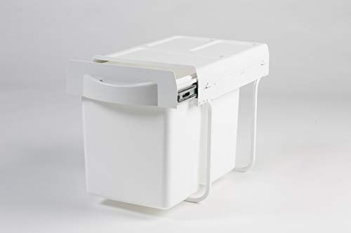 Generico Poubelle amovible avec poignée pratique, en acier de grande capacité 40 litres (2 seaux de 20 litres) avec fermeture Soft closing. Structure entièrement en acier.