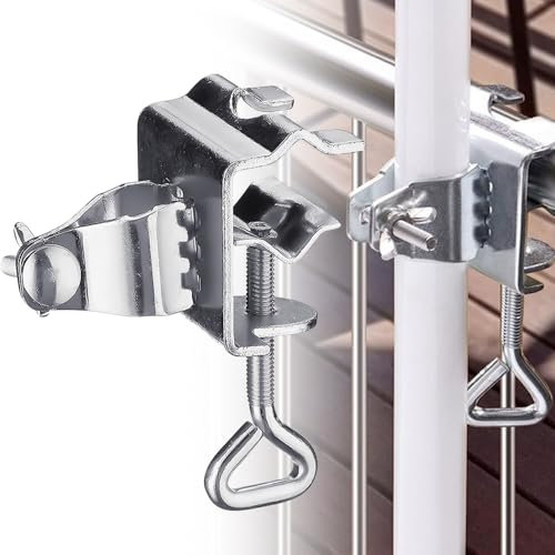 Mineup Sonnenschirmhalter, Schirmständer Sonnenschirm, Balkongeländer Einstellbar, Tragbare Sonnenschirmhalter Balkongeländer, Tischklammer Für Gartenschirme, Geeignet Für Maximale Breite 3.8cm