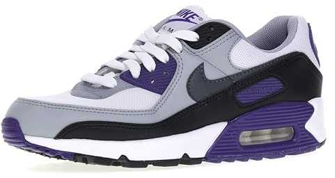 NIKE Air Max 90, Sneaker Donna, White Iron Grey Black Wolf Grey, 40.5 EU