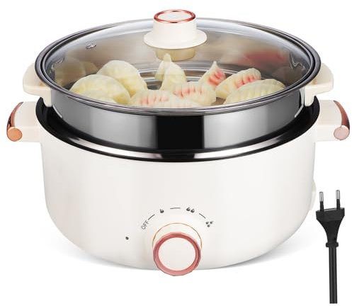 CLISPEED Cuiseur Électrique Portable Multifonction Poêle Antiadhésive pour Bouillir Fondue pour Bureau Dortoir Voyage