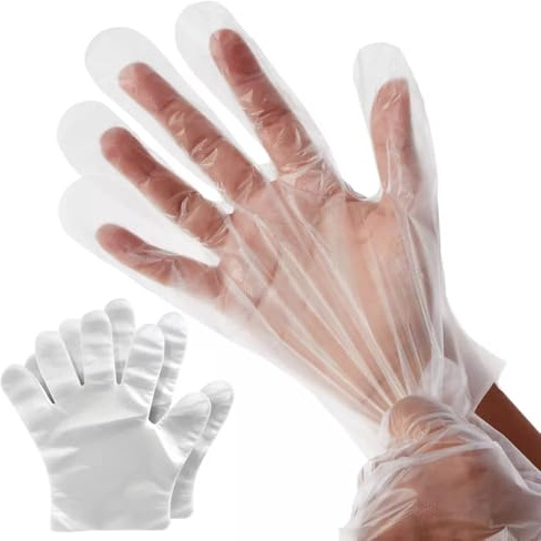 LR Supplies 100 Disposable Gloves Multipurpose Powder Latex Free Food Medical Clear Cleaning