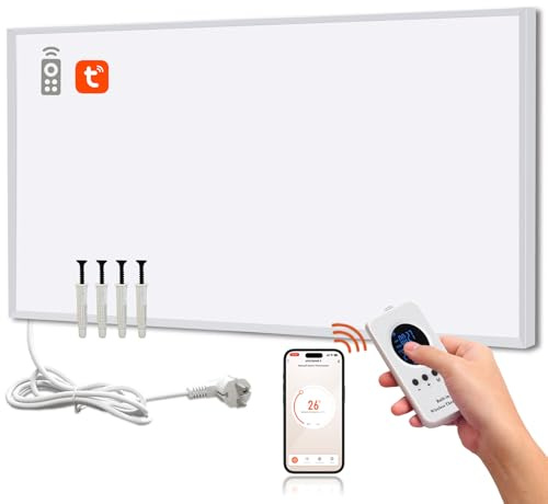 Hocosyme Pannello Radiante Infrarossi 800W con Controllo Intelligente, Riscaldamento a parete a infrarossi a risparmio energetico - Controllo dell'app WLAN con Telecomando - TÜV